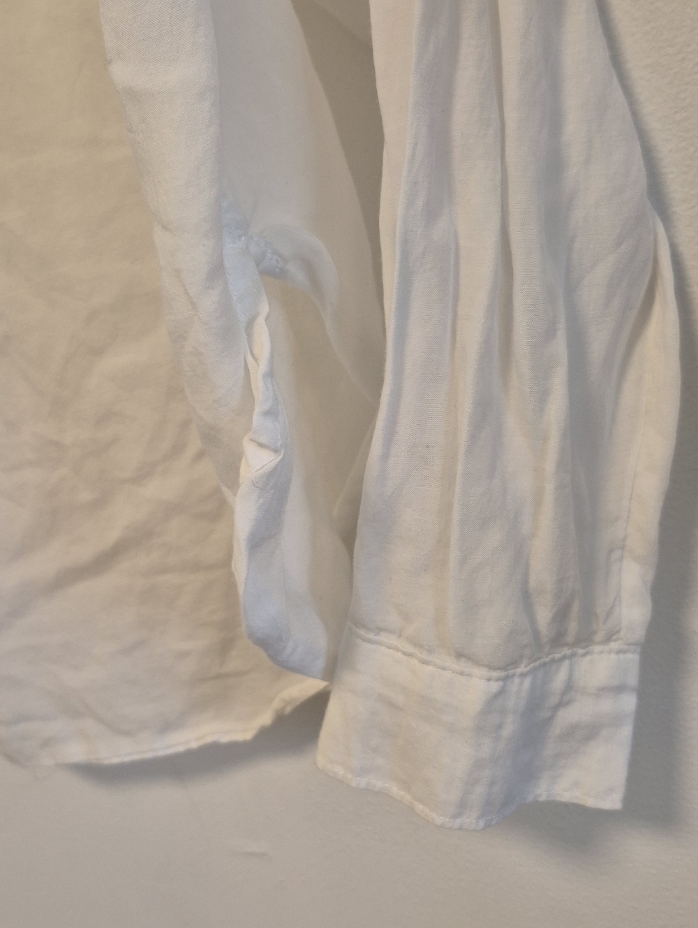 Lightweight White Women's Button Henley Blouse - Picture 12 of 16